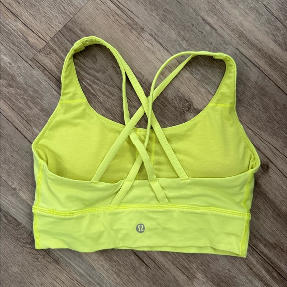lululemon athletica Other - Lululemon energy longline bra in electric highlighter yellow size 6